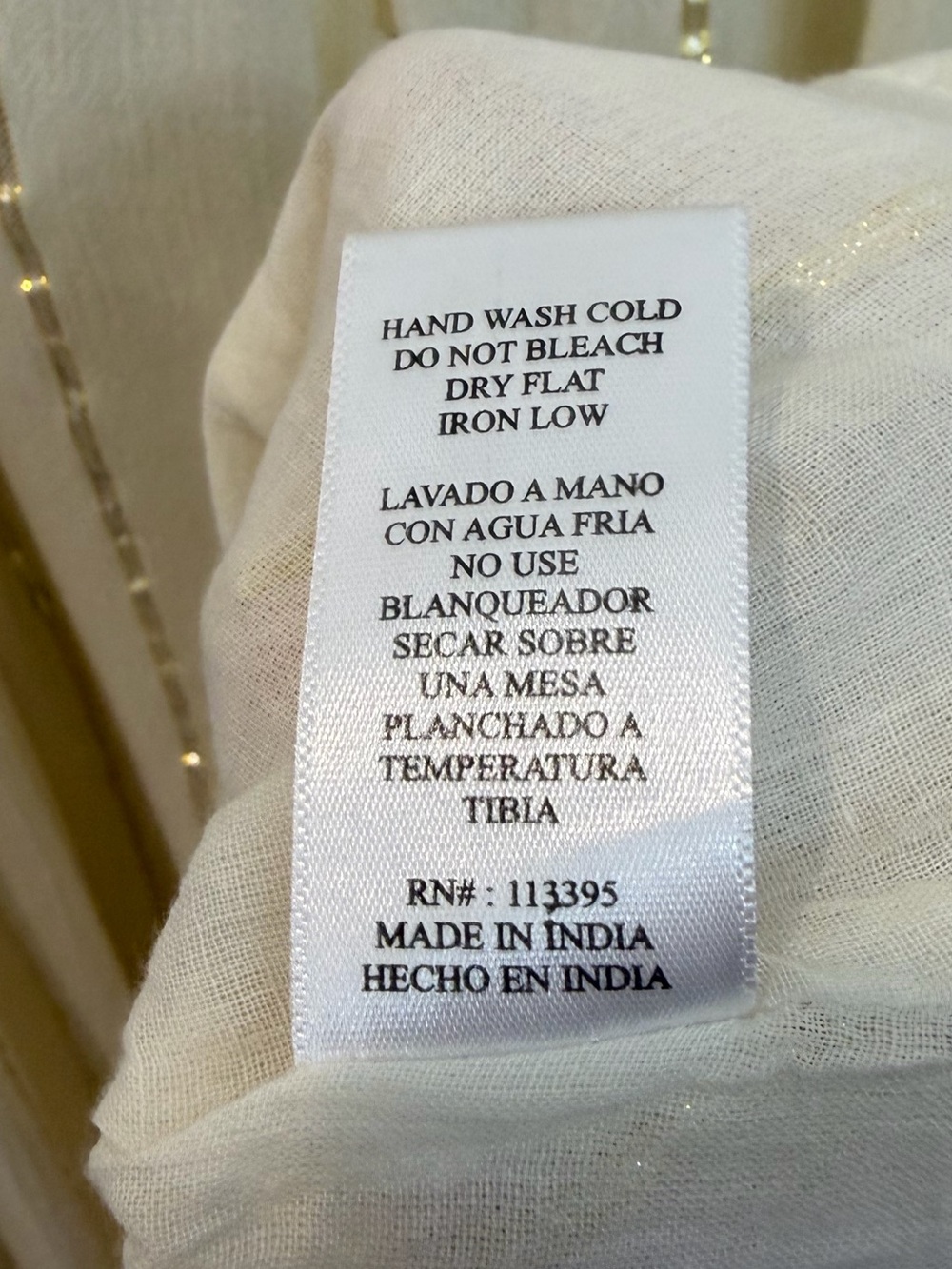 En Crème Sabrina Lurex Kimono Maxi Dress Cream Gold Stripes Asymmetrical Hem L - Picture 10 of 13